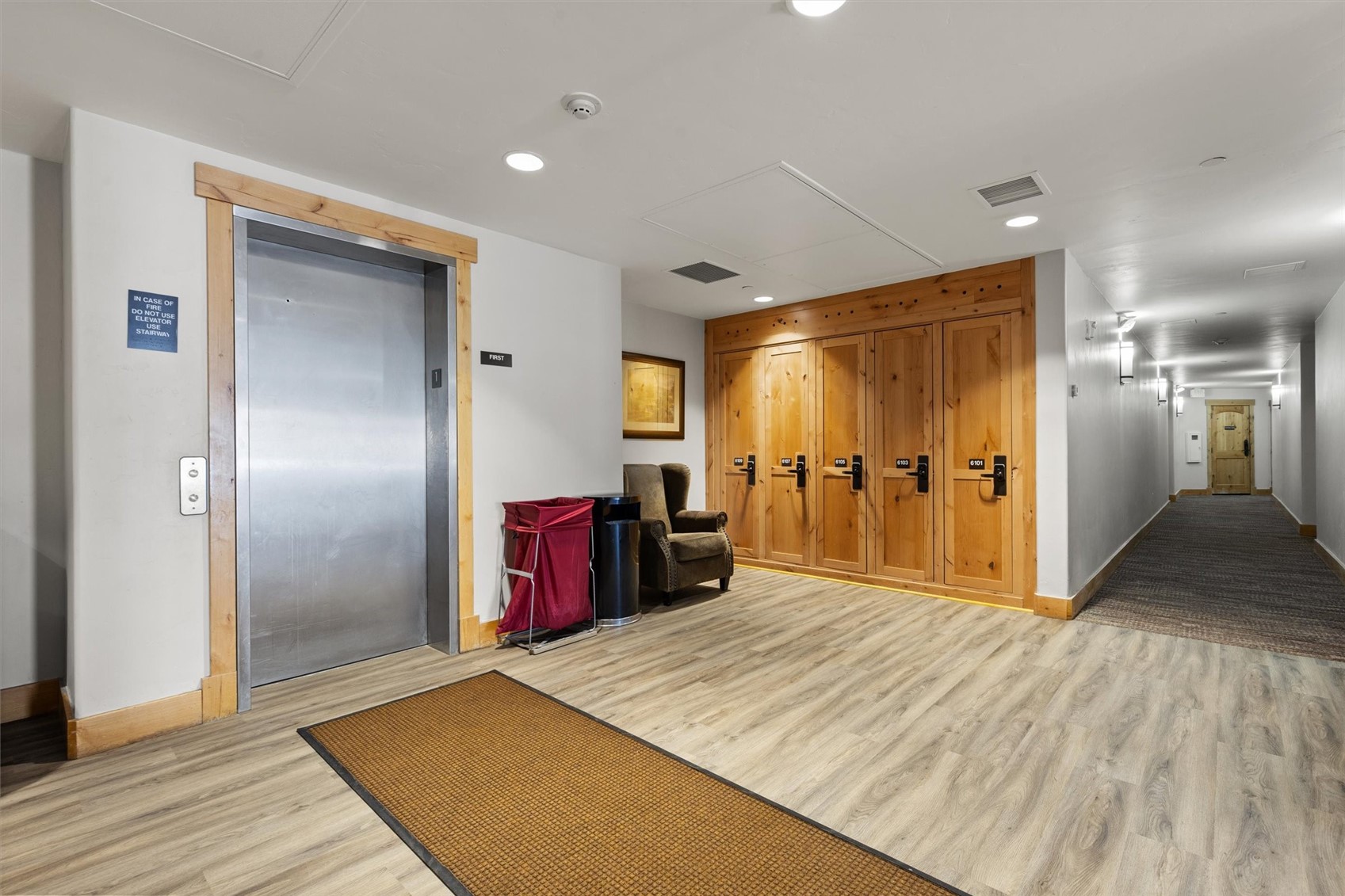 1750 Medicine Springs Road, Unit 6105 Steamboat Springs, CO 80487 - Photo 35 of 43 a view of a hallway with wooden floor