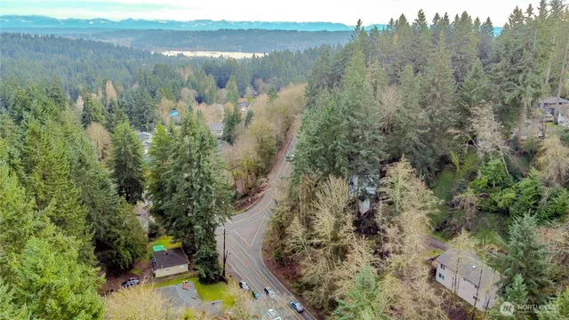 a view of a lake with a mountain in the back