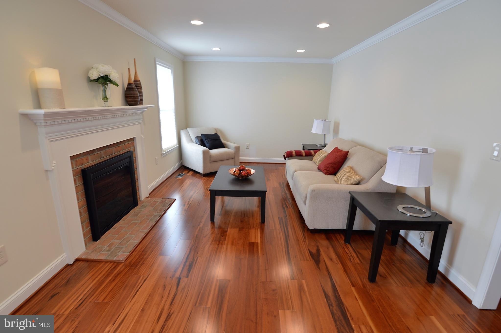 1035 Windrush Lane, Unit 9 Sandy Spring, MD 20860 - Photo 6 of 26 Family room with Tigerwood and new fireplace cover
