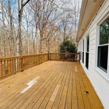 a view of yard from deck