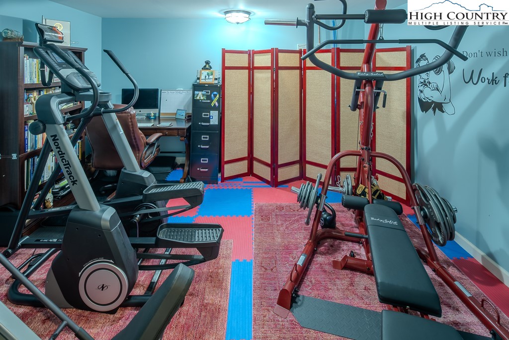 909 Daisy Ridge Road Banner Elk, NC 28604 - Photo 41 of 47 a view of a room with gym equipment
