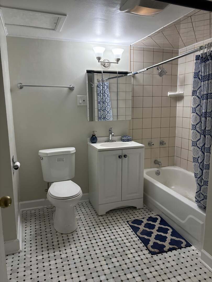 5136 South Blackstone Avenue, Unit 1F Chicago, IL 60615 - Photo 12 of 13 a bathroom with a sink a toilet and bathtub