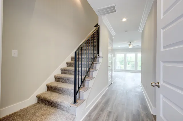 a view of entryway with wooden floor