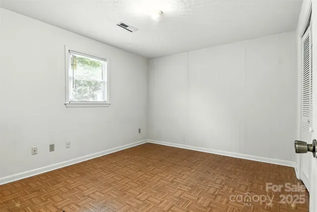 a view of a room with a window