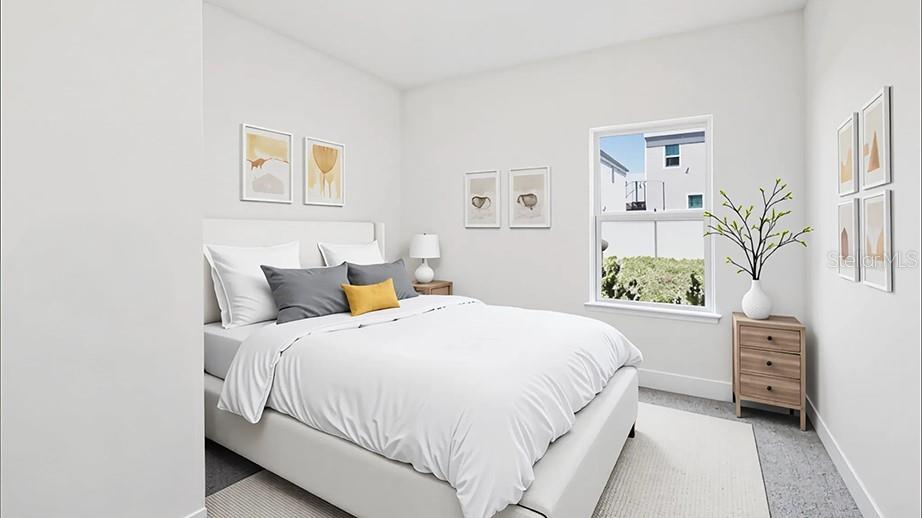 4280 Southwest 52nd Lane Road Ocala, FL 34474 - Photo 11 of 25 a bedroom with a bed plant and cabinets