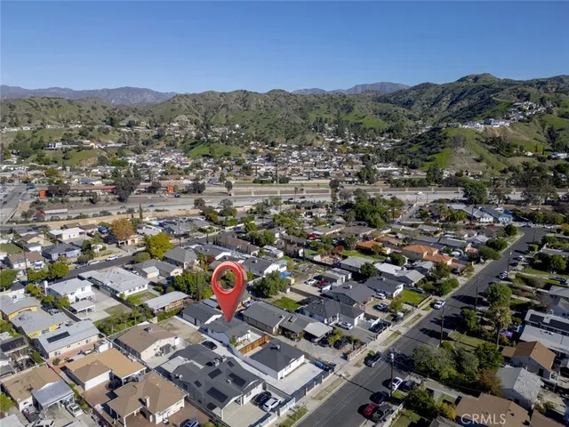 an aerial view of multiple house