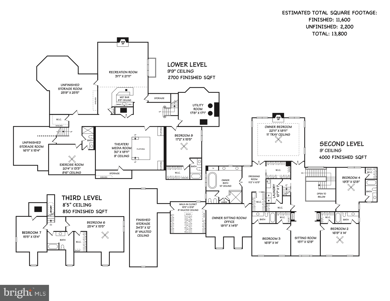 9908 Newhall Road Potomac, MD 20854 - Photo 44 of 44 Upper and Lower Level Floorplans