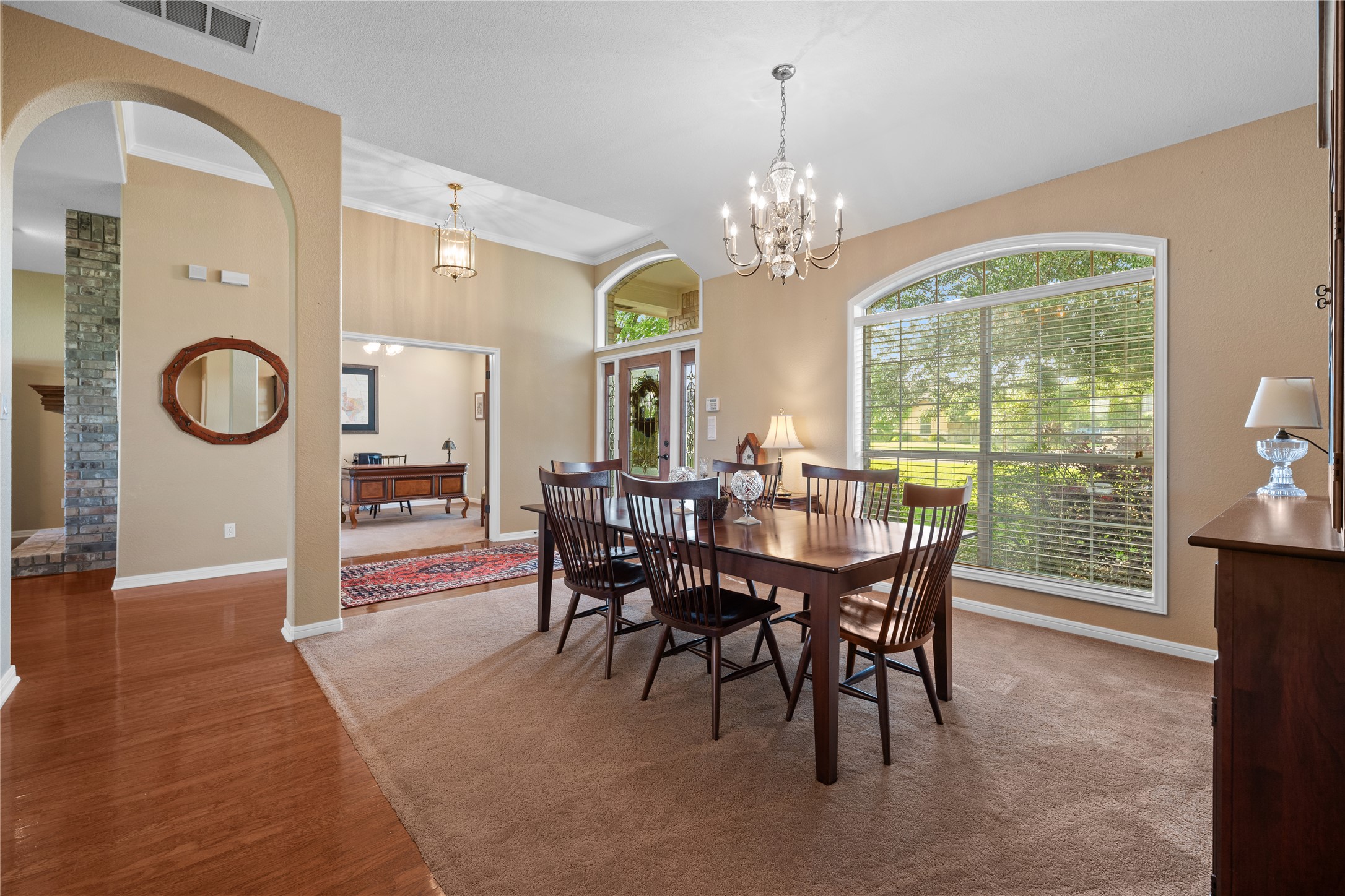 266 Courtnee's Way Georgetown, TX 78626 - Photo 7 of 40 Dining room with fantastic natural light and front yard view!
