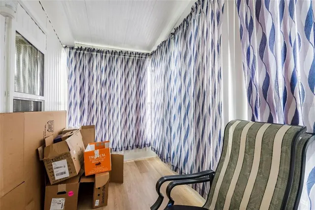 a view of a room with racks on the wall