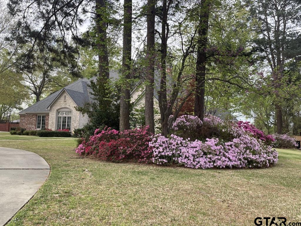 7 Summer Creek Way Longview, TX 75604 - Photo 41 of 48 a front view of a house with a garden and tree