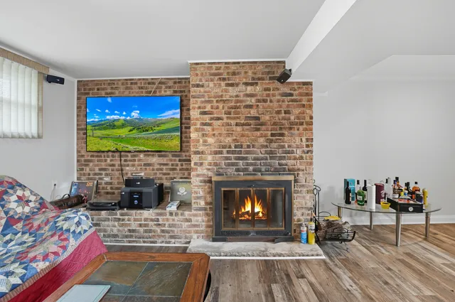 a room with pool table