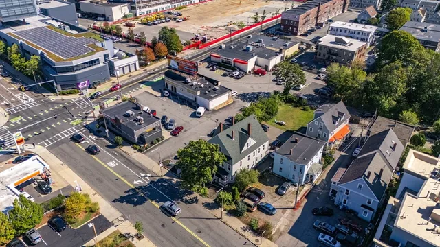 an aerial view of a city