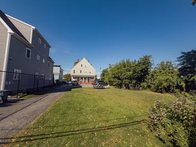 a view of backyard of house