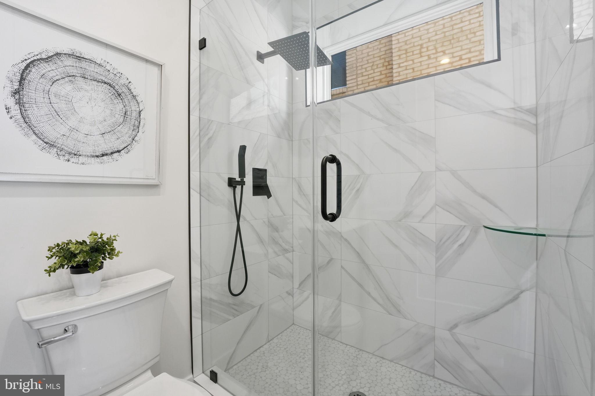 3916 8th Street Northwest, Unit B Washington, DC 20011 - Photo 21 of 24 a bathroom with a shower a toilet and a shower