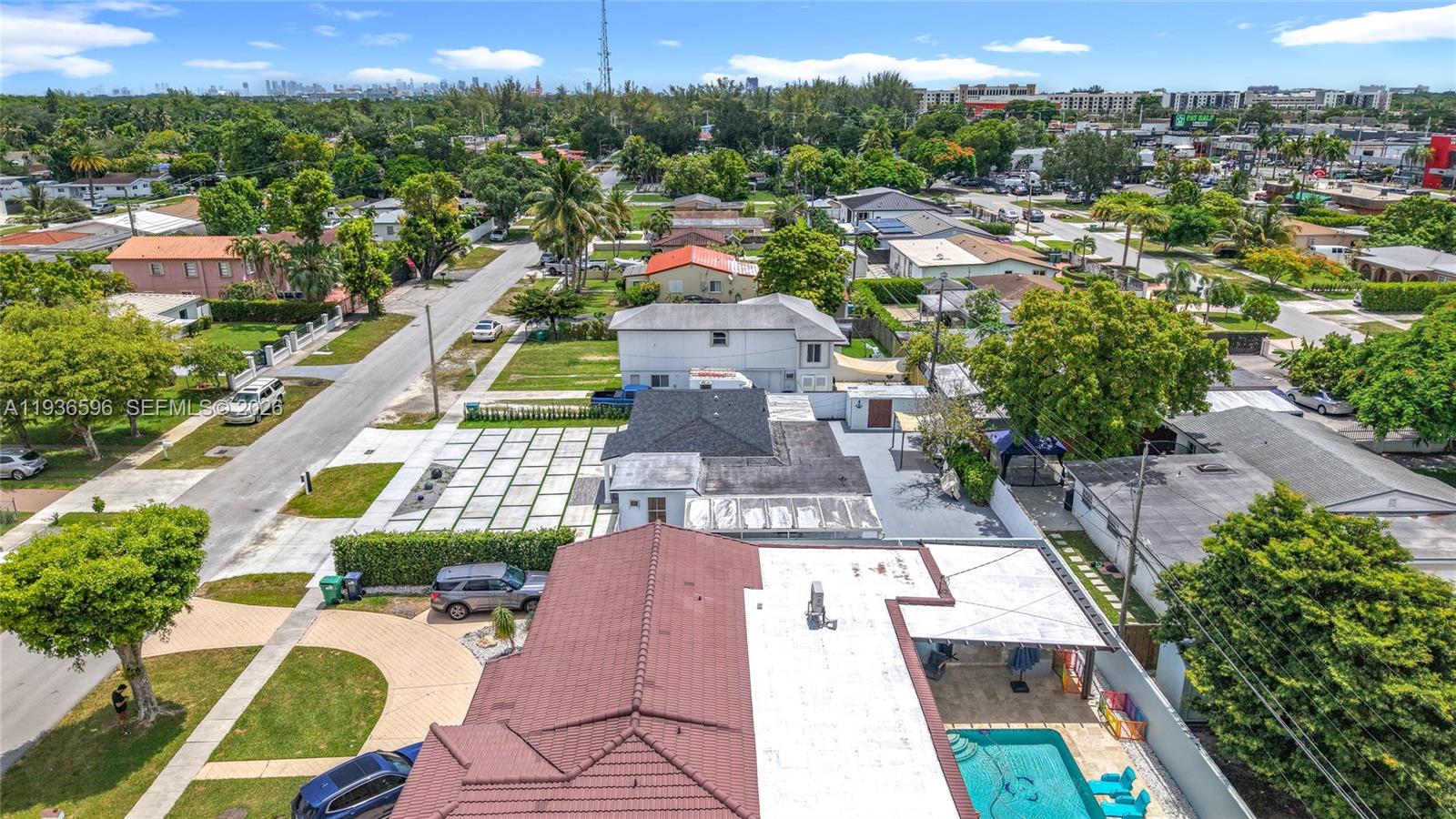 7410 Southwest 39th Street Miami, FL 33155 - Photo 44 of 47 an aerial view of a house with a garden