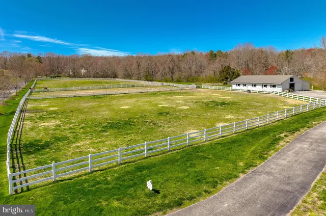 a view of a field with an ocean view