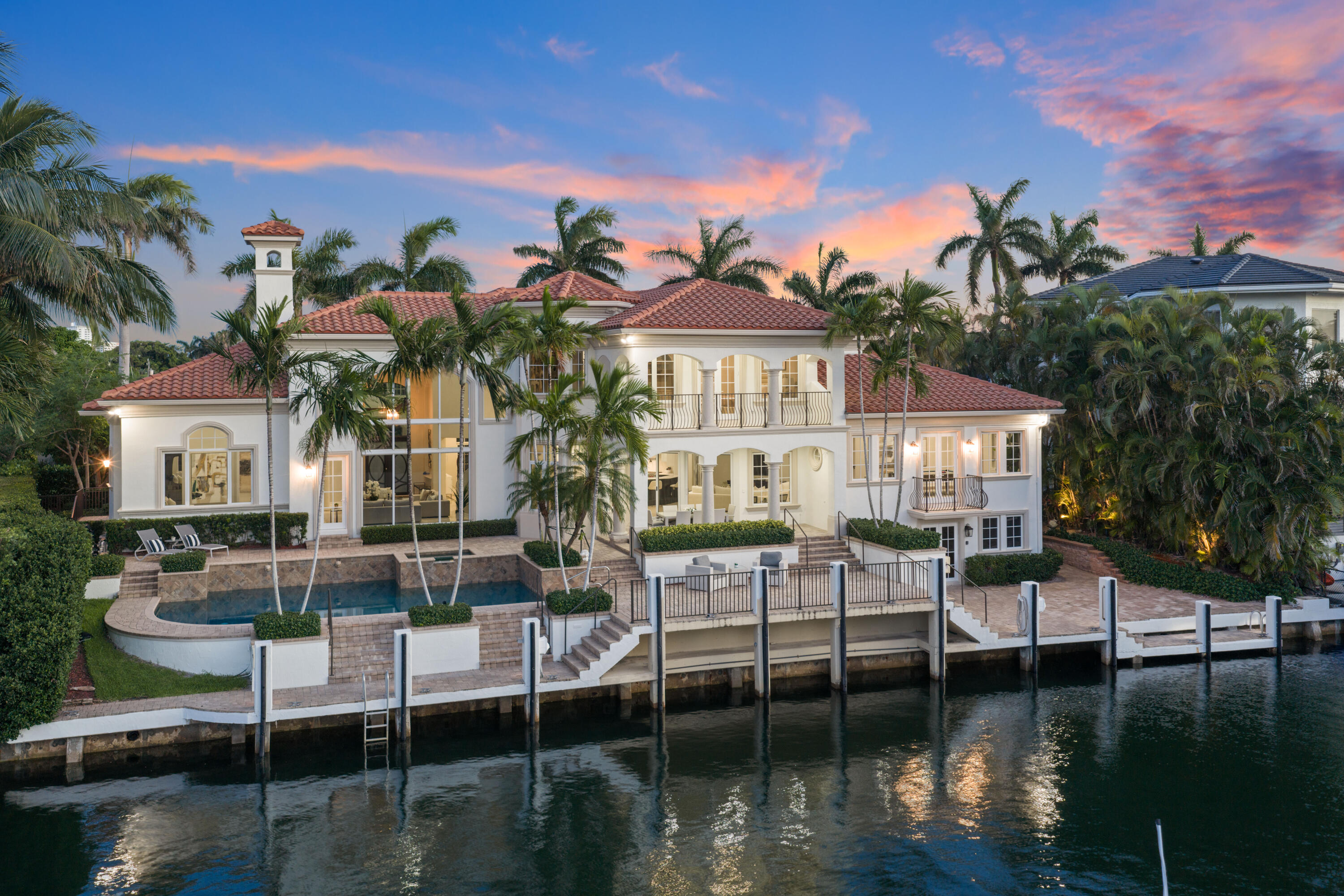 723 Marble Way Boca Raton, FL 33432 - Photo 52 of 89 Back of Home Twilight