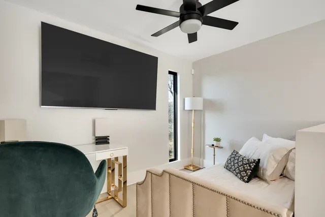 a outdoor space with lots of trees