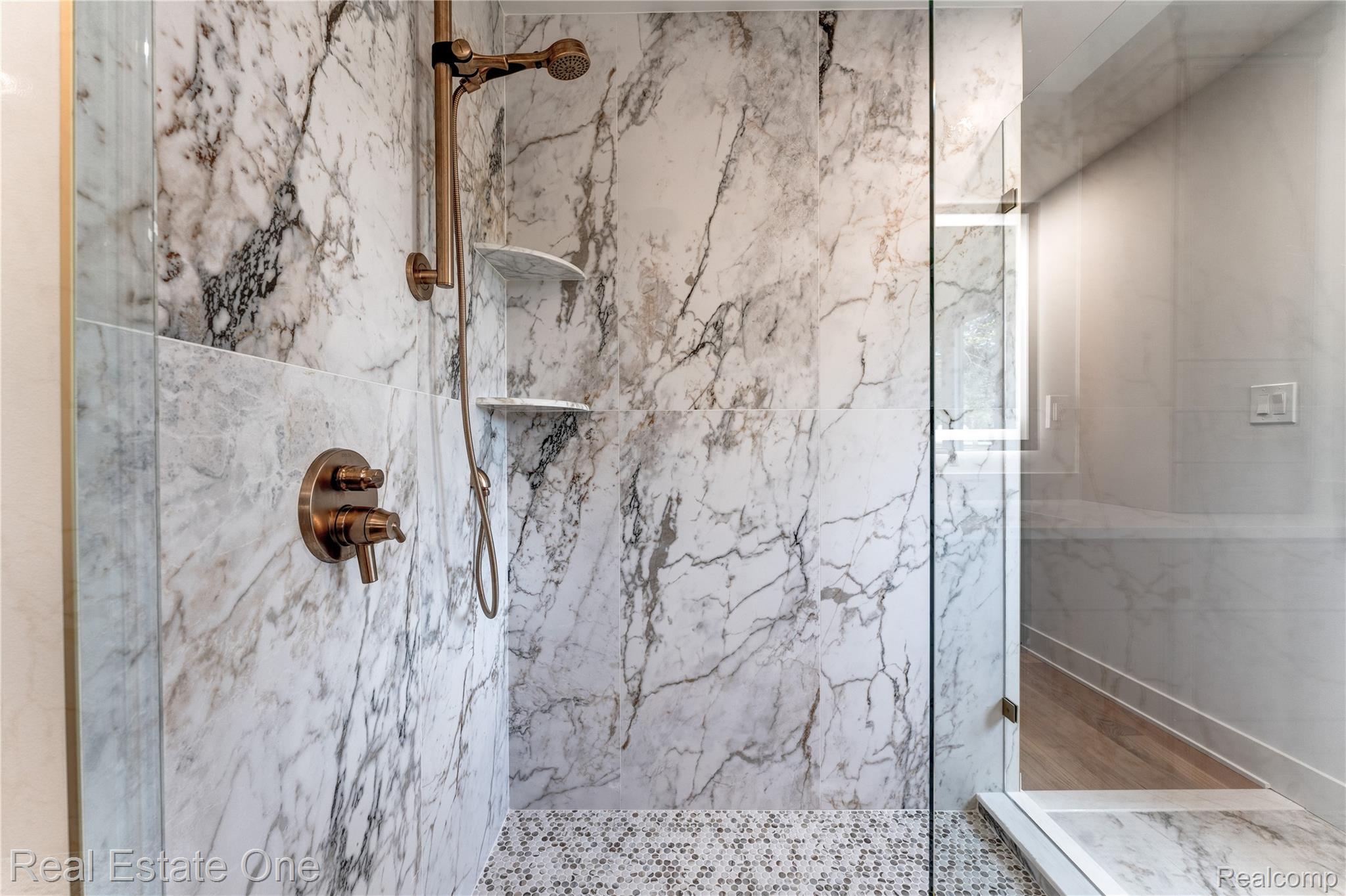 786 South Cranbrook Road Bloomfield Hills, MI 48301 - Photo 16 of 38 Bathroom featuring a marble finish shower
