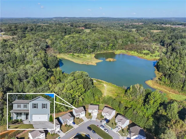 a view of a city with lawn chairs