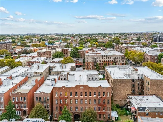 a view of a city that has tall buildings