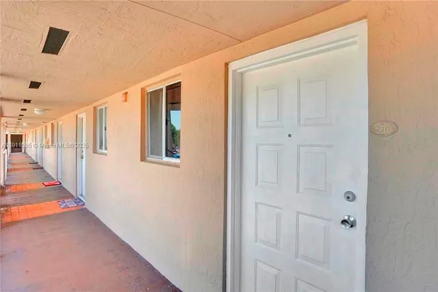 a hallway with front door
