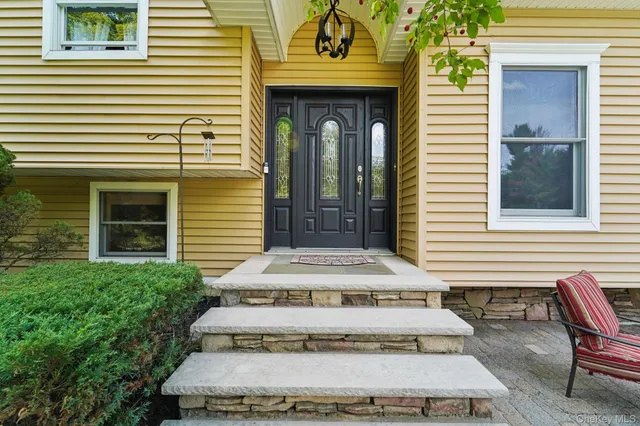 a front view of a house with entryway
