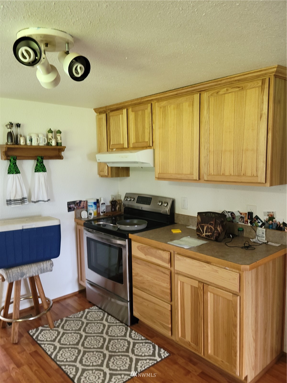231 Monroe Road Winlock, WA 98596 - Photo 23 of 24 a kitchen with stainless steel appliances granite countertop a stove a sink and a microwave