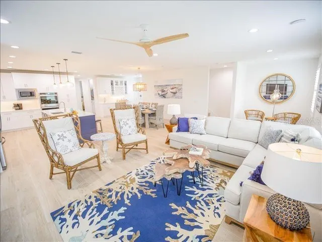 a living room with furniture