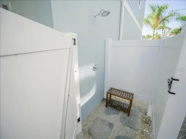 a bathroom with a window