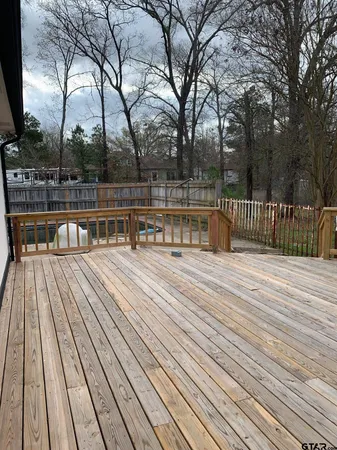 a view of wooden deck