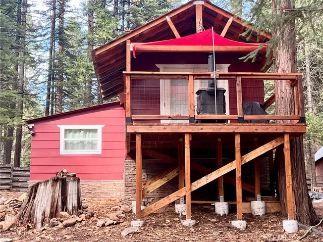 a view of a house with a balcony