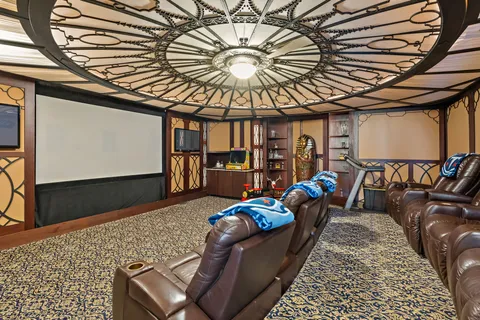 a living room with furniture