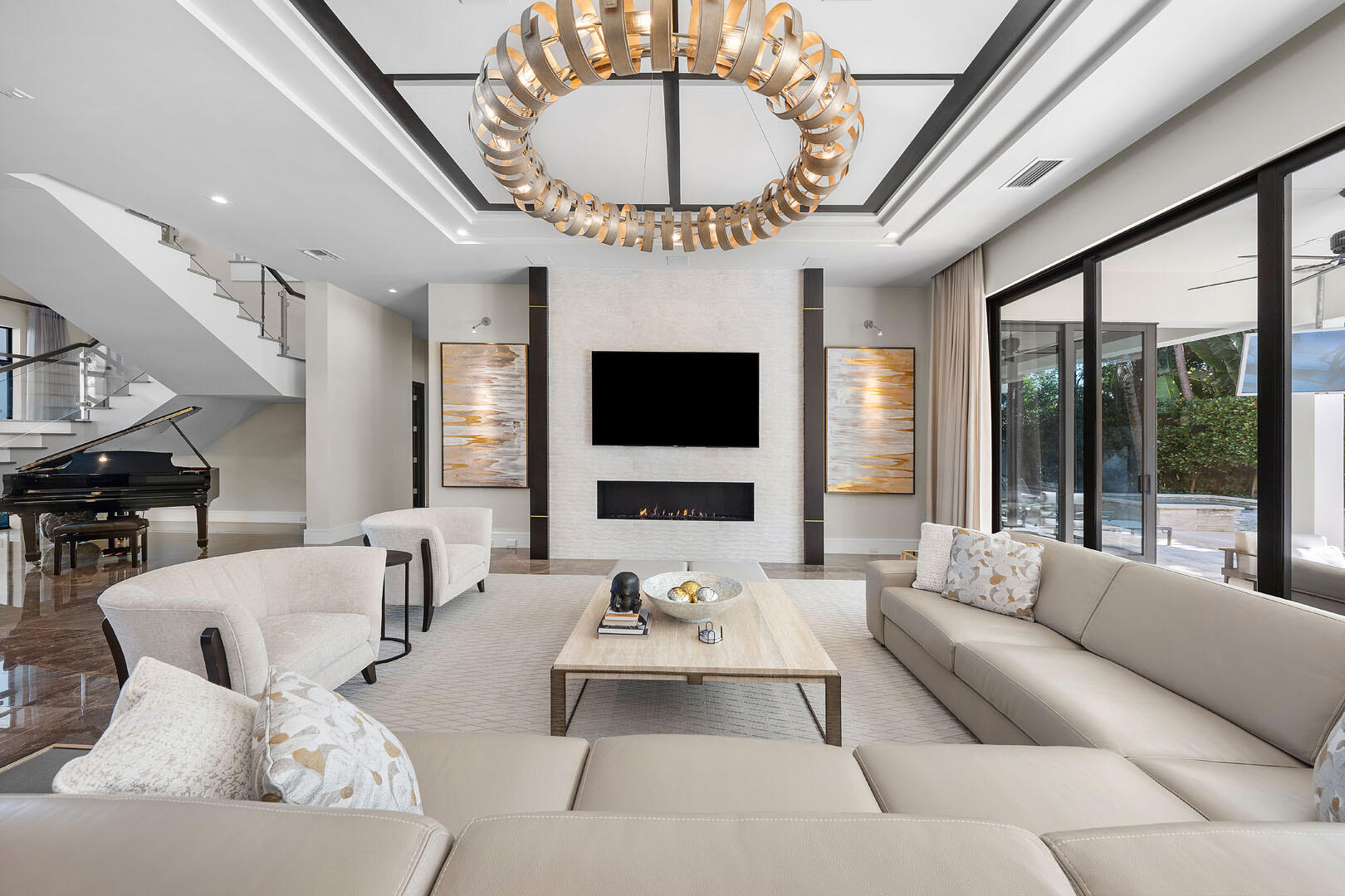 252 South Silver Palm Road Boca Raton, FL 33432 - Photo 17 of 90 a living room with furniture chandelier and a large window