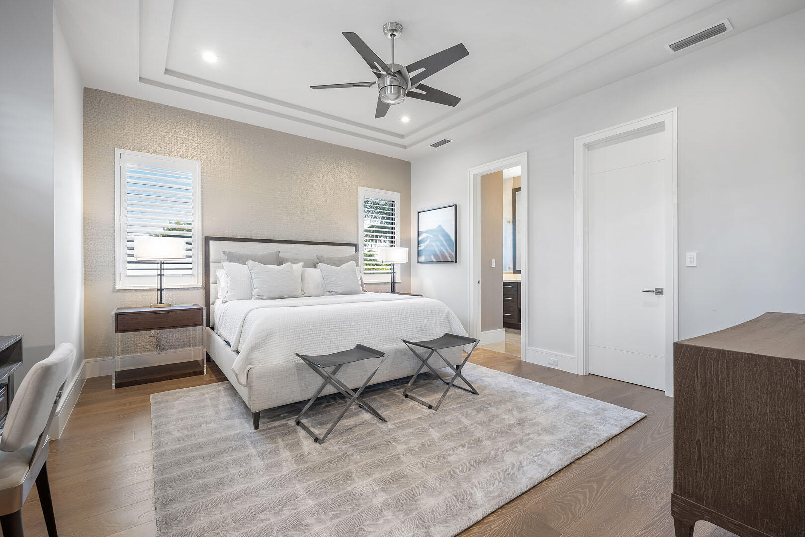 252 South Silver Palm Road Boca Raton, FL 33432 - Photo 68 of 90 a bedroom with a bed and wooden floor