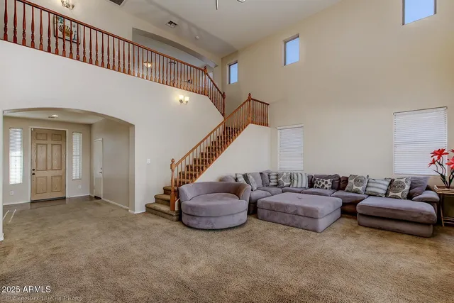 a living room with furniture