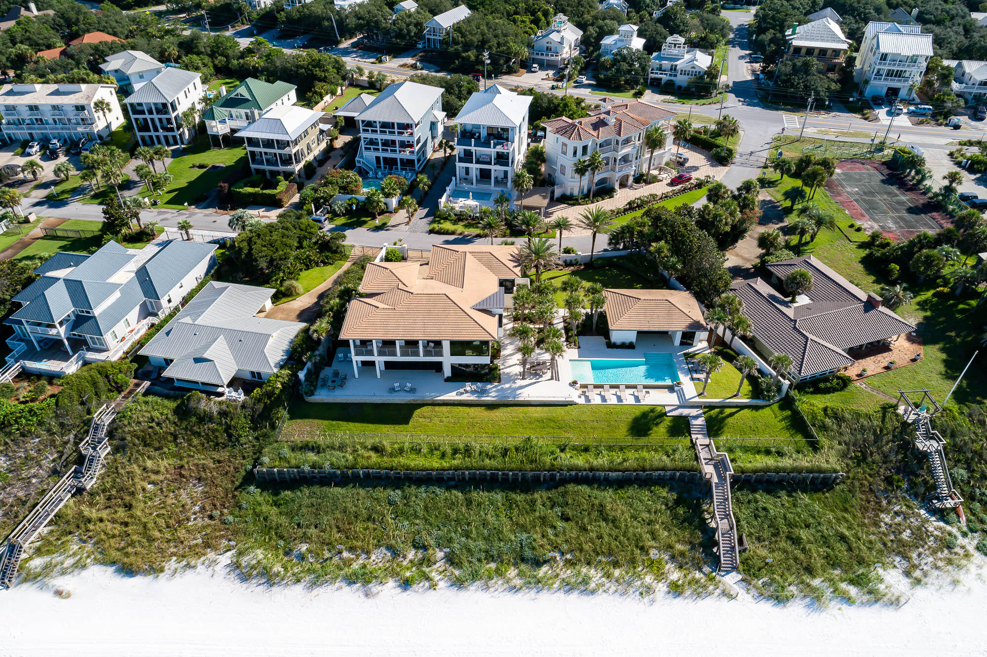 59 Pelican Circle Seacrest, FL 32461 - Photo 117 of 122 an aerial view of residential houses with outdoor space and parking