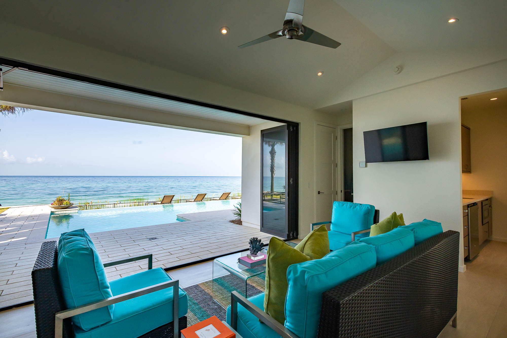 59 Pelican Circle Seacrest, FL 32461 - Photo 93 of 122 a living room with furniture and a flat screen tv