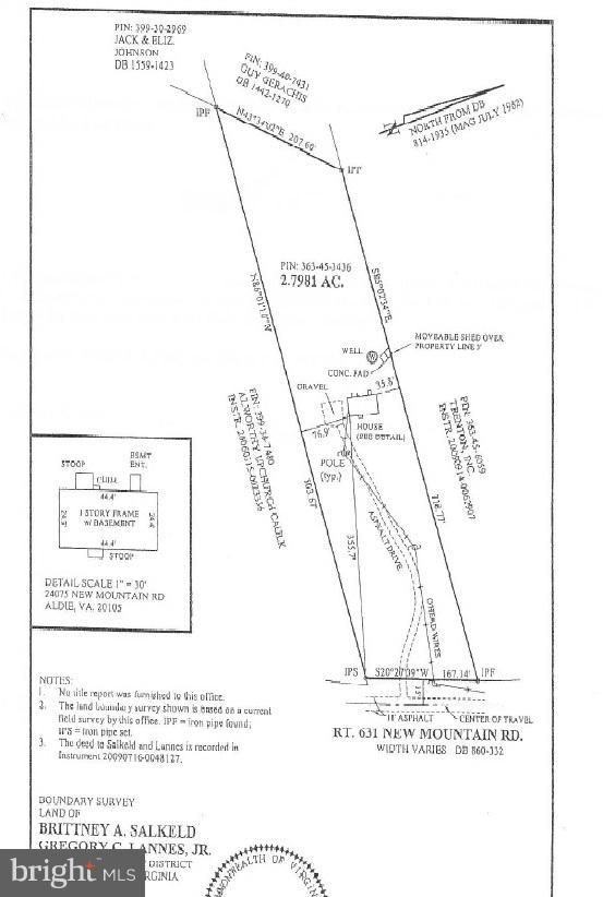 24075 New Mountain Road Aldie, VA 20105 - Photo 29 of 30 Plat of 24075 New Mountain Road