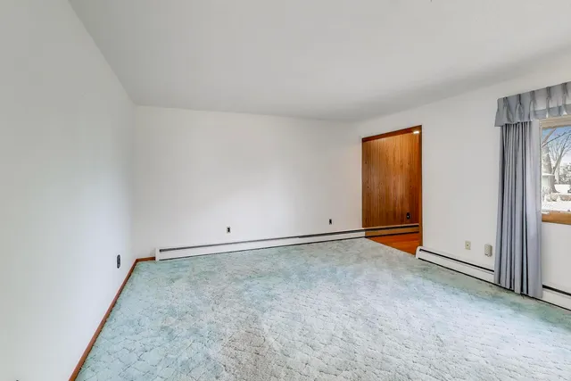 an empty room with closet