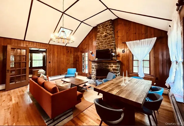 a outdoor space with furniture