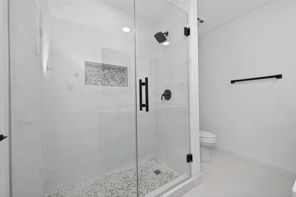 a bathroom with a shower