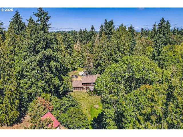 a view of a yard with an outdoor space
