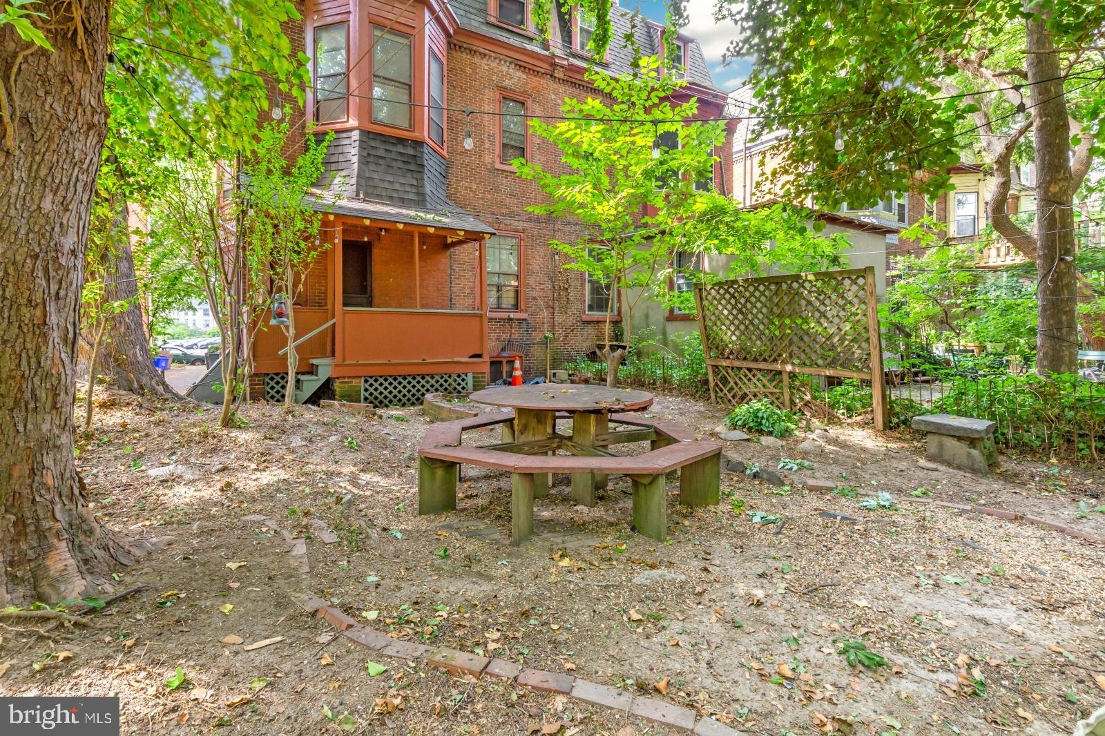 4713 Baltimore Avenue, Unit 1 Philadelphia, PA 19143 - Photo 17 of 22 a view of a backyard with table and chairs and potted plants