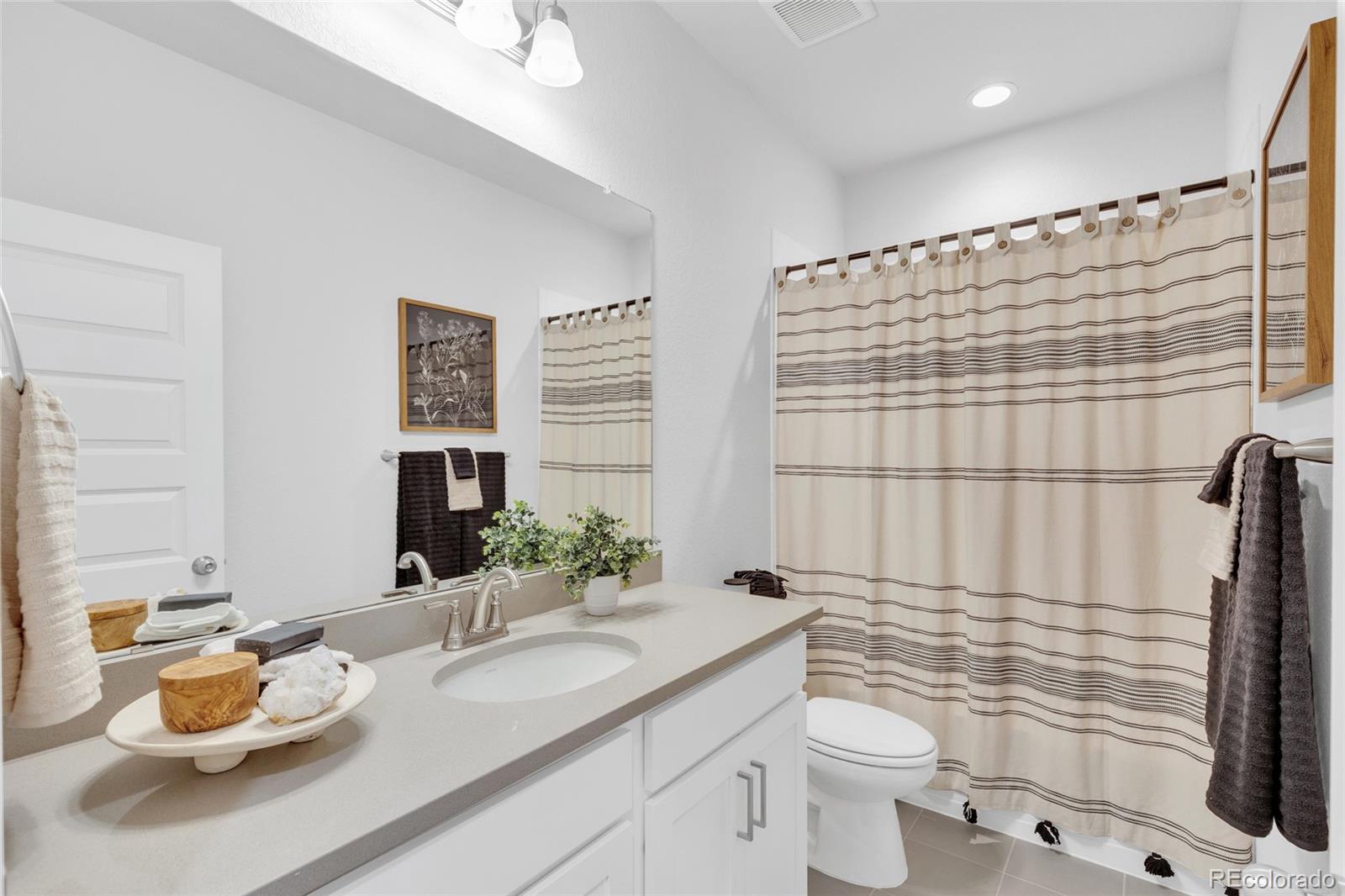 8878 South Riviera Court Aurora, CO 80016 - Photo 21 of 31 a bathroom with a sink toilet and shower