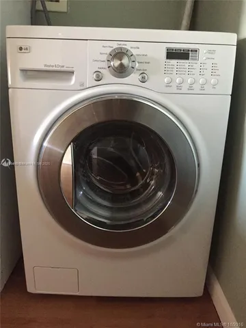 a close up view of washer and dryer