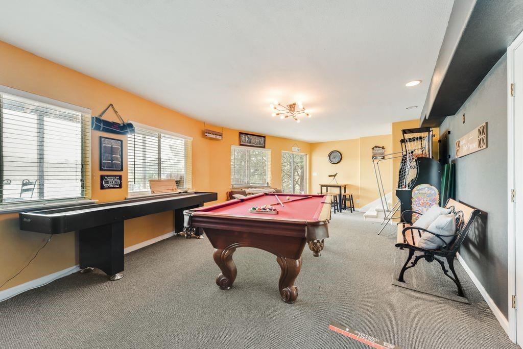 3617 Brandy Road Caddo, TX 76429 - Photo 13 of 40 Playroom with carpet, pool table, and recessed lighting