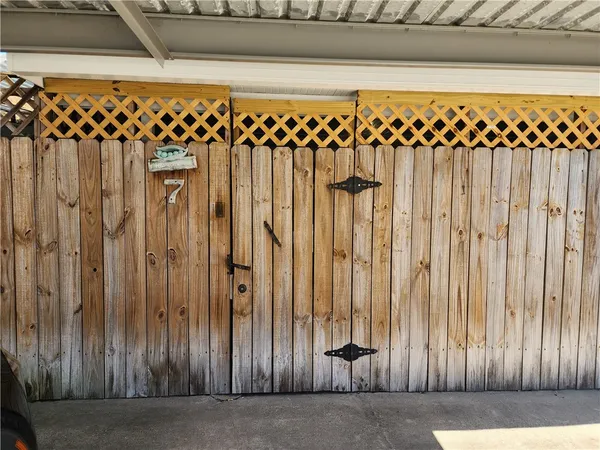 a view of a wooden door