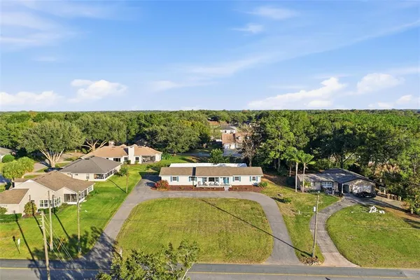 a view of a swimming pool with a garden