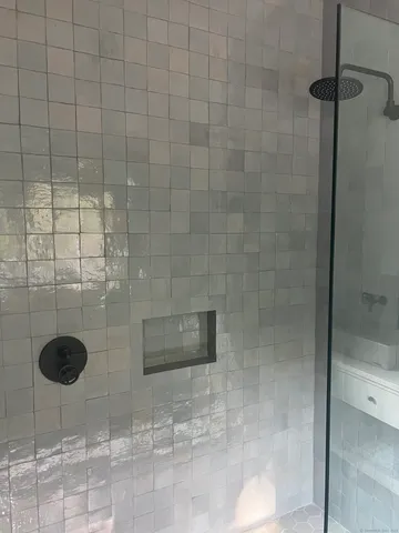 a bathroom with a shower